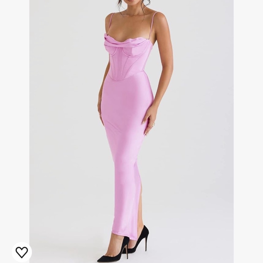 Elegant Pink Spaghetti Strap Dress